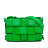 Nappa Intrecciato Fringed Cassette Crossbody Green - Lab Luxury Resale