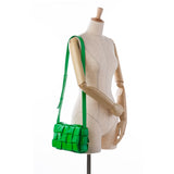 Nappa Intrecciato Fringed Cassette Crossbody Green - Lab Luxury Resale