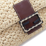 Crochet Raffia Baguette Satchel Brown - Lab Luxury Resale