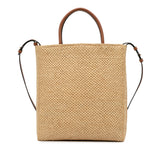 Small Raffia Standard A4 Satchel Brown - Lab Luxury Resale