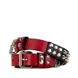 Prada Studded Leather Belt Red