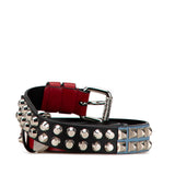 Studded Leather Belt Red - Lab Luxury Resale