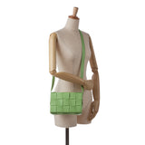 Bottega Veneta Calfskin Intrecciato Cassette Crossbody Green