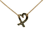 18K Yellow Gold Loving Heart Pendant Necklace Gold - Lab Luxury Resale