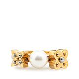 Gold Plated Monogram Pearl Ring Gold - Lab Luxury Resale