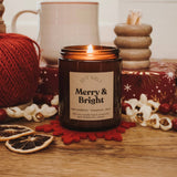 Shy Wolf Candles - Merry & Bright Christmas Candle, Winter Candle, Cranberry