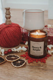 Shy Wolf Candles - Merry & Bright Christmas Candle, Winter Candle, Cranberry